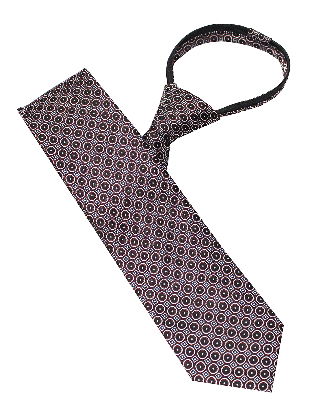 Circle Pattern Adjustable Zipper Tie for Men